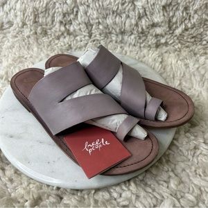 New Free People Womens Abilene Toe Loop Slide Sandals US9 EU39 Bubble Bath Lilac